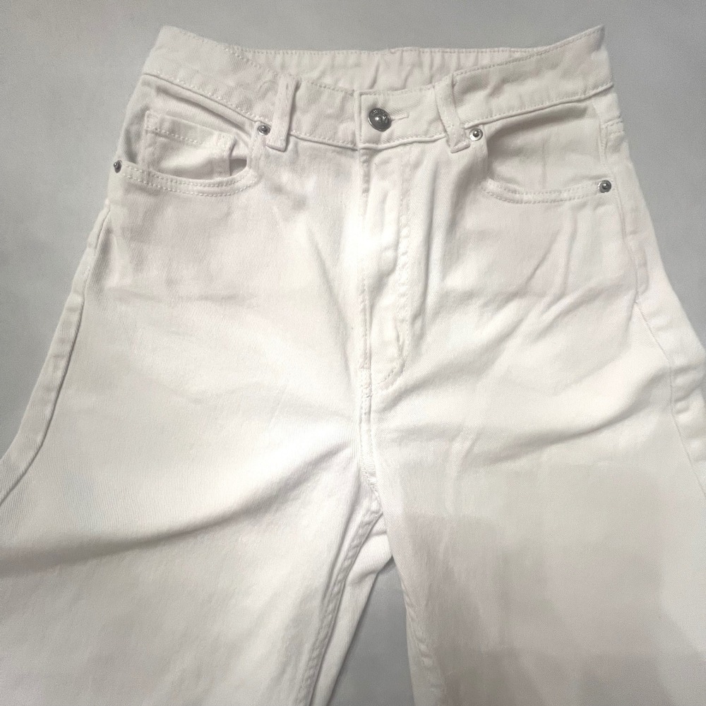 HM Divided Womens White High Waisted Wide Leg Jeans Size 6 0963087 5 - Picture 4 of 11